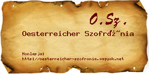 Oesterreicher Szofrónia névjegykártya